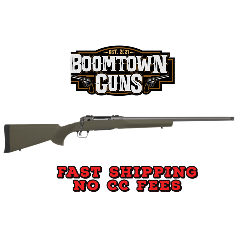 Savage Arms 58033 110 Trail Hunter 7mm-08 Rem 4+1 22 Threaded/Medium Heavy Profile, Tungsten Gray Cerakote Barrel/Rec, OD Green Hogue Overmold Stock, Adj. AccuTrigger, Weaver Base