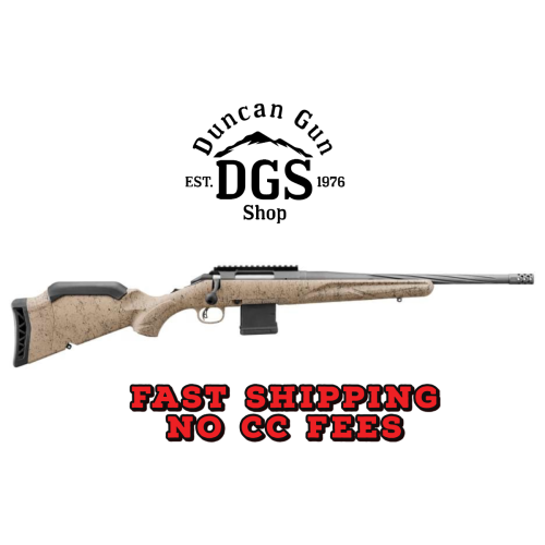 Ruger 46920 American Ranch Gen II 300 Blackout 10+1 16.10 Cobalt Cerakote Spiral Threaded Barrel, Picatinny Rail Steel Receiver, Flat Dark Earth Splatter Adjustable Synthetic Stock