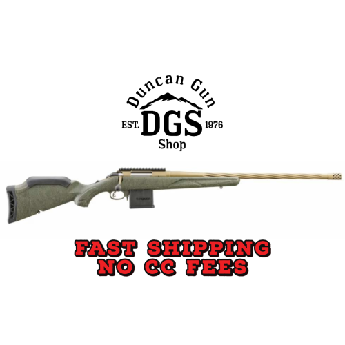 Ruger 46941 American Predator Gen II 6mm ARC 10+1 22 Burnt Bronze Cerakote Threaded Barrel, Picatinny Rail Steel Receiver, Green Splatter Adjustable Synthetic Stock