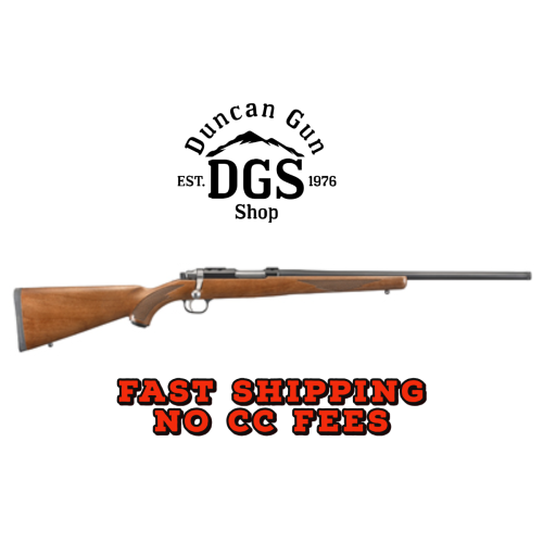 Ruger 7222 77/17  17 WSM 6+1 20 Threaded Barrel, Blued Alloy Steel, Integral Scope Mount On A Solid Steel Receiver, American Walnut Stock