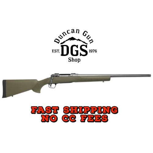 Savage Arms 58036 110 Trail Hunter 400 Legend 4+1 20 Threaded/Medium Heavy Profile, Tungsten Gray Cerakote Barrel/Rec, OD Green Hogue Overmold Stock, Adj. AccuTrigger, Weaver Base