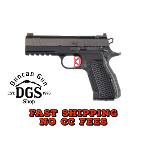 Dan Wesson 92103 DWX  Compact Frame 9mm Luger 15+1 4.95 Black Match Grade Barrel, Black DLC Serrated Steel Slide, Black Aluminum Frame w/Beavertail & Picatinny Rail, Black Textured Aluminum Grip