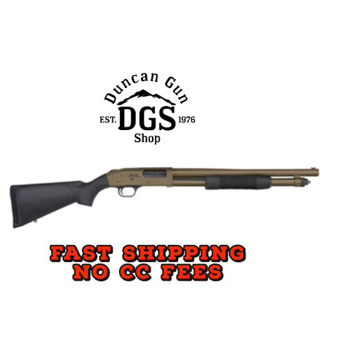 Mossberg 50781 590 Thunder Ranch 12 Gauge 5+1 3 18.50 Cylinder Bore, Patriot Brown Barrel/ Optic Cut Rec, Black Synthetic Furniture, Fiber Optic Sight
