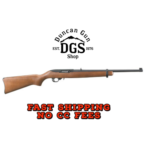 Ruger 1103 10/22 Carbine Full Size 22 LR 10+1 18.50 Satin Black Alloy Steel Barrel, Satin Black Aluminum Receiver, Fixed Hardwood Stock, Right Hand