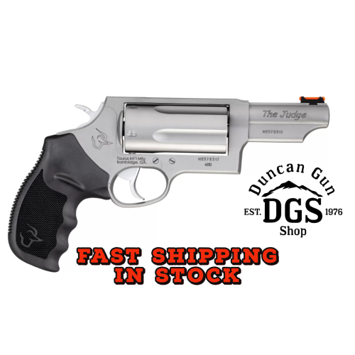 Taurus 2-441039MAG Judge Magnum Compact 45 Colt (LC)/410 Mag 5rd, 3 Matte Stainless Steel Barrel, Cylinder & Frame, Black Finger Groove Grip, Exposed Hammer