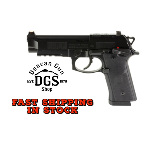 Beretta USA J92XFMSDA21 92GTS  9mm Luger 18+1 4.70 Black Inox Steel Barrel, Black Cerakote Optic Ready/Serrated Steel Slide + Aluminum Frame w/Beavertail & Picatinny Rail, Ambidextrous