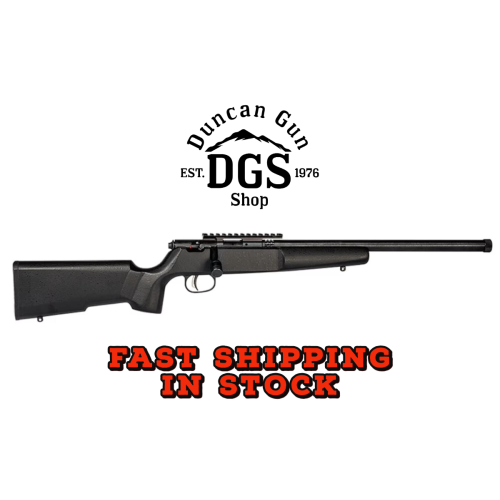 Savage Arms 13823 Rascal Target Youth 22 LR 1rd 16.12 Matte Black Threaded Barrel, Matte Black Picatinny Rail Carbon Steel Receiver, Matte Black Fixed Wood Stock, Right Hand