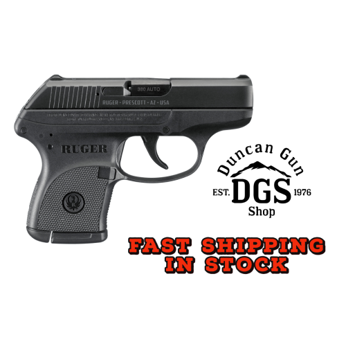 Ruger 3701 LCP  Standard Frame 380 ACP 6+1 2.75 Black Steel Barrel, Black Oxide Serrated Alloy Steel Slide, Black Polymer Frame, Black Polymer Grip, Right Hand