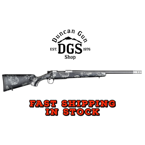 Christensen Arms 8010631800 Ridgeline FFT Full Size 7mm PRC 3+1 22 Carbon Fiber Steel Threaded Barrel, Stainless Aluminum Receiver, Black w/Gray Accents Fixed Sporter w/Flash Forged Technology Stock