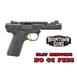 Ruger 43956 Mark IV 22/45 Lite 22 LR 10+1 4.40 Stainless Threaded Barrel, Black Anodized Serrated Slide w/Picatinny, Black Anodized Polymer Frame, Black Checkered 1911-Style Grip