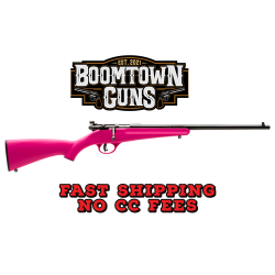 Savage Arms 13780 Rascal  Youth 22 LR 1rd 16.13 Matte Black Sporter Barrel, Matte Black Carbon Steel Receiver, Pink Fixed Synthetic Stock, Right Hand