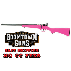 Savage Arms 13844 Rascal  Youth 22 LR 1rd 16.13 Matte Black Sporter Barrel, Matte Black Carbon Steel Receiver, Pink Fixed Synthetic Stock, Left Hand