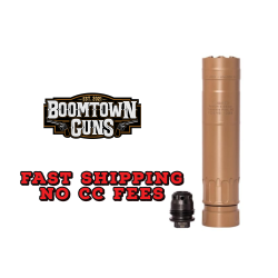 Rugged Suppressors Razor 556, Rifle Suppressor, 223 Remington/556NATO, Cerakote Finish, Flat Dark Earth, Includes M2 Muzzle Brake (1/2x28) RZRFDE556