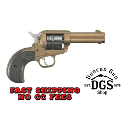 Ruger 2017 Wrangler  22 LR 6 Shot 3.75 Burnt Bronze Cerakote Steel Barrel, Burnt Bronze Cerakote Aluminum Frame, Black Cerakote Cylinder, Black Birdshead Grip, Exposed Hammer