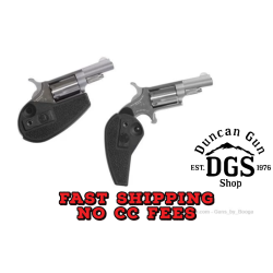 North American Arms 22LLRHG Mini-Revolver  22 LR 5 Shot 1.63 Barrel, Overall Stainless Steel Finish, Black Synthetic Holster Grip