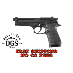 Beretta USA J92M9A0M M9  Full Size Frame 9mm Luger 15+1, 4.90 Steel Barrel, Black Bruniton Serrated Steel Slide & Aluminum Frame w/Beavertail, Ambidextrous