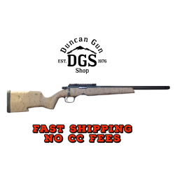 Christensen Arms 8011201300 Ranger  22 WMR 9+1 18 Carbon Fiber/Threaded Barrel, Black Anodized Finish, Tan with Black Webbing Stock