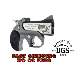 BOND ARMS 30TH ANNIVERSARY ENGRAVED ROUGH SERIES 45LC/410 3IN FLAT SIDED STAINLESS STEEL BARREL STAINLESS STEEL FRAME WITH ROUGH SERIES FINISH TRIGGER GUARD AND RUBBER PANEL GRIPS LIMITED EDITION BA30TH-45LC/410