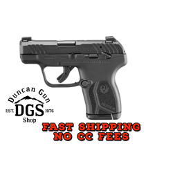 Ruger LCP MAX, Double Action Only, Semi-automatic, Polymer Frame Pistol, Compact, 380 ACP, 2.8 Barrel, Nitride Finish, Black, Tritium Front Sight with White Outline and Drift Adjustable Rear Sight, Manual Thumb Safety, 10 Rounds, 1 Magazine, Includes