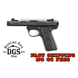 Ruger 40190 Mark IV 22/45 22 LR 10+1 4.40 Stainless Threaded Bull Barrel, Black Picatinny Rail Receiver, Black Polymer Frame, Black Checkered Polymer Grip