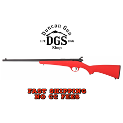 Savage Arms 13795 Rascal  Youth 22 LR 1rd 16.13 Matte Black Sporter Barrel, Matte Black Carbon Steel Receiver, Red Fixed Synthetic Stock, Right Hand