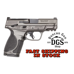 Smith & Wesson M&P M2.0 Metal, Semi-automatic, Striker Fired, Aluminum Frame Pistol, Compact, 9MM, 3.6 Barrel, Optics Ready, Thumb Safety, Tungsten Gray Cerakote Finish, Gray, 15 Rounds, 2 Magazines 14105