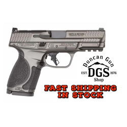 Smith & Wesson M&P M2.0 Metal Compact, Semi-automatic, Striker Fired, Aluminum Frame Pistol, Compact, 9MM, 4 Barrel, Optic Ready, Tungsten Gray Cerakote Finish, Gray, 15 Rounds, 2 Magazines 14101