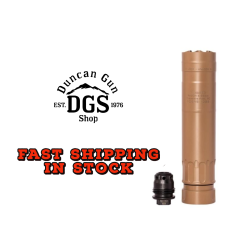 Rugged Suppressors Razor 556, Rifle Suppressor, 223 Remington/556NATO, Cerakote Finish, Flat Dark Earth, Includes M2 Muzzle Brake (1/2x28) RZRFDE556