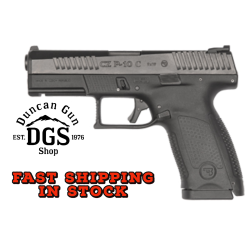CZ-USA 91531 P-10 C  Compact Frame 9mm Luger 15+1 4.02 Black Stainless Steel Barrel, Black Nitride Serrated Steel Slide, Black Polymer Frame w/Picatinny Rail, Interchangeable Backstrap Grip