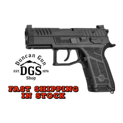 CZ-USA 91660 P-09 C Nocturne Compact Frame 9mm Luger 15+1 3.74 Black Steel Barrel, Black Optic Cut/Serrated Steel Slide, Black Polymer Frame w/Picatinny Rail, Textured Grip