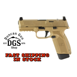 FN 66101388 545 MRD Full Size 45 ACP 15+1, 4.10 Black Target Crown Steel Barrel, Flat Dark Earth PVD Optic Cut/Serrated Steel Slide & Polymer Frame w/Picatinny Rail, Ambidextrous