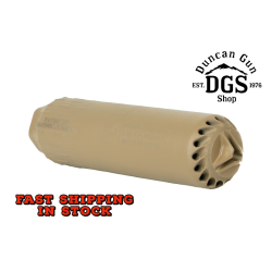 HUXWRX Safety Company Flow 556 Ti, Suppressor, 6.8 Long, 556NATO, 1/2x28 Flash Hider, C-Series Cerakote Finish, Flat Dark Earth, Grade 5 Titanium Construction 3291