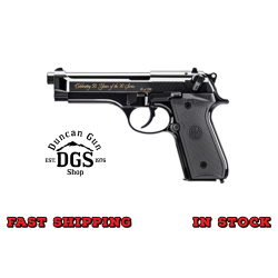 Beretta 92SB 50th Anniversary Edition, Semi-automatic, Double Action/Single Action, Metal Frame Pistol, Full Size, 9MM, G10 Grips, Anodized Finish, Black, 4.9 Barrel, Fixed Sights, 15 Rounds, 2 Magazines, Include Challenge Coin and History Booklet J9