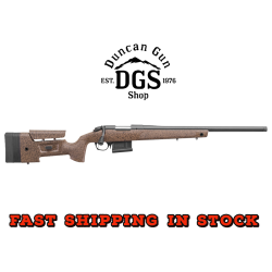 Bergara B-14 Series HMR Rifle, Bolt Action Rifle, 22 Creedmoor, 24 Barrel, Threaded 5/8X24, Cerakote Finish, Black, Black/Tan HMR Synthetic Stock with Cheek Riser and LOP Spacers, 5 Rounds, AICS Style Detachable Magazine B14S3514C