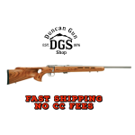 Savage Arms 25725 Mark II BTVS Full Size 22 LR 5+1 21 Satin Heavy Button Rifled Barrel, Satin Drilled & Tapped Stainless Steel Receiver, Satin Brown Thumbhole Laminate Stock, Right Hand