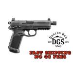 FN 66966 FNX Tactical 45 ACP 15+1 5.30 Steel Threaded Barrel Black Optic Ready/Serrated Slide Matte Black Polymer Frame w/Picatinny Rail Black Textured w/Interchangeable Backstrap Grips Right Hand