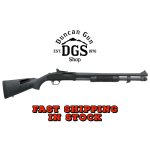 Mossberg 51668 590A1 Tactical 12 Gauge 3 8+1 20 Parkerized Heavy-Walled Barrel Black Rec with Ghost Ring Rear Sight Black Fixed with Storage Compartment Stock Right Hand (LE)