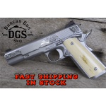 NH VIP GOVT 9MM VERT FRNT STRAP MAINSPRING SERRATIONS GOLD BEAD FS SS WOOLY MAMMOTH BARK GRIPS HIGH POLISHED ENGRAVING