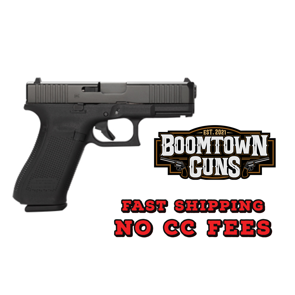 Glock PA455S203 G45 Gen5 Compact Frame 9mm Luger 17+1 4.02 Black GMB Barrel, Black nDLC Serrated Steel Slide, Black Polymer Frame w/Picatinny Rail, Interchangeable Backstrap Grip, Ambidextrous