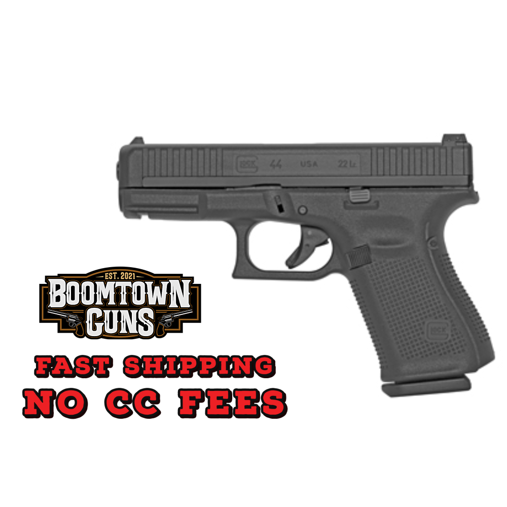 Glock UA4450101 G44 Gen5 Compact 22 LR 10+1 4.02 Black GMB Barrel, Matte Black Serrated Slide, Black Polymer Frame w/Picatinny Rail, Black Textured w/Interchangeable Backstrap Grip, Ambidextrous
