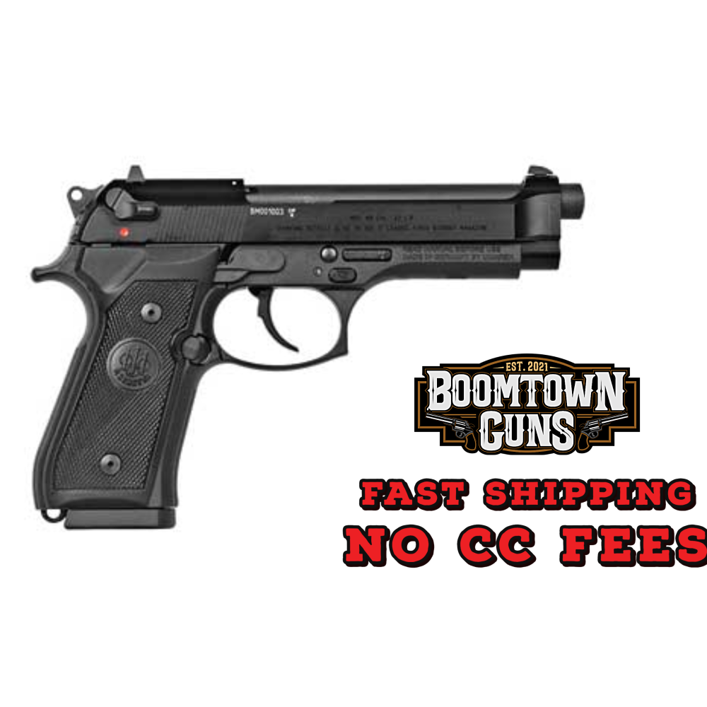 Beretta USA J90A1M9F19 M9  22 LR 15+1 5.30 Black Burniton  Steel Slide & Aluminum with Beavertail Frame w/Checkered Black Aluminum Grip