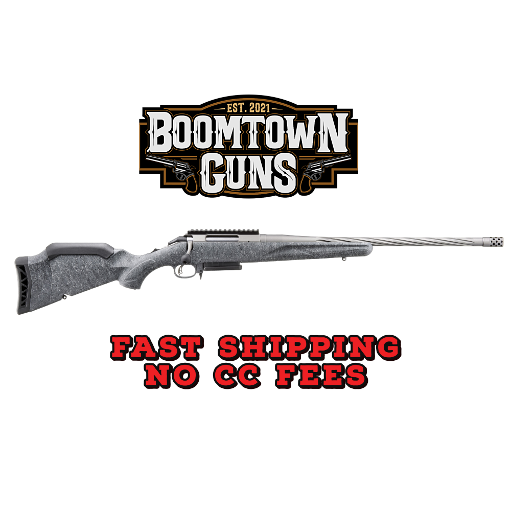 Ruger 46903 American Gen 2 7mm-08 Rem 3+1, 20 Gun Metal Gray Cerakote Spiral Threaded Barrel, Gun Metal Gray Cerakote Receiver w/Picatinny Rail, Gray Splatter Adjustable Synthetic Stock