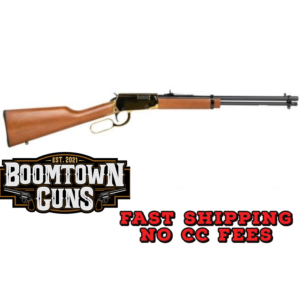 Rossi RL22181WD-GLD1 Rio Bravo  22 LR 15+1 18 Polished Black Barrel, Gold Metal Rec, Hardwood Furniture