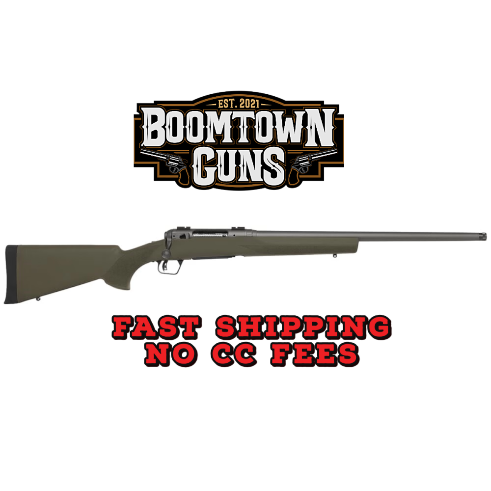 Savage Arms 58034 110 Trail Hunter 308 Win 4+1 22 Threaded/Medium Heavy Profile, Tungsten Gray Cerakote Barrel/Rec, OD Green Hogue Overmold Stock, Adj. AccuTrigger, Weaver Base