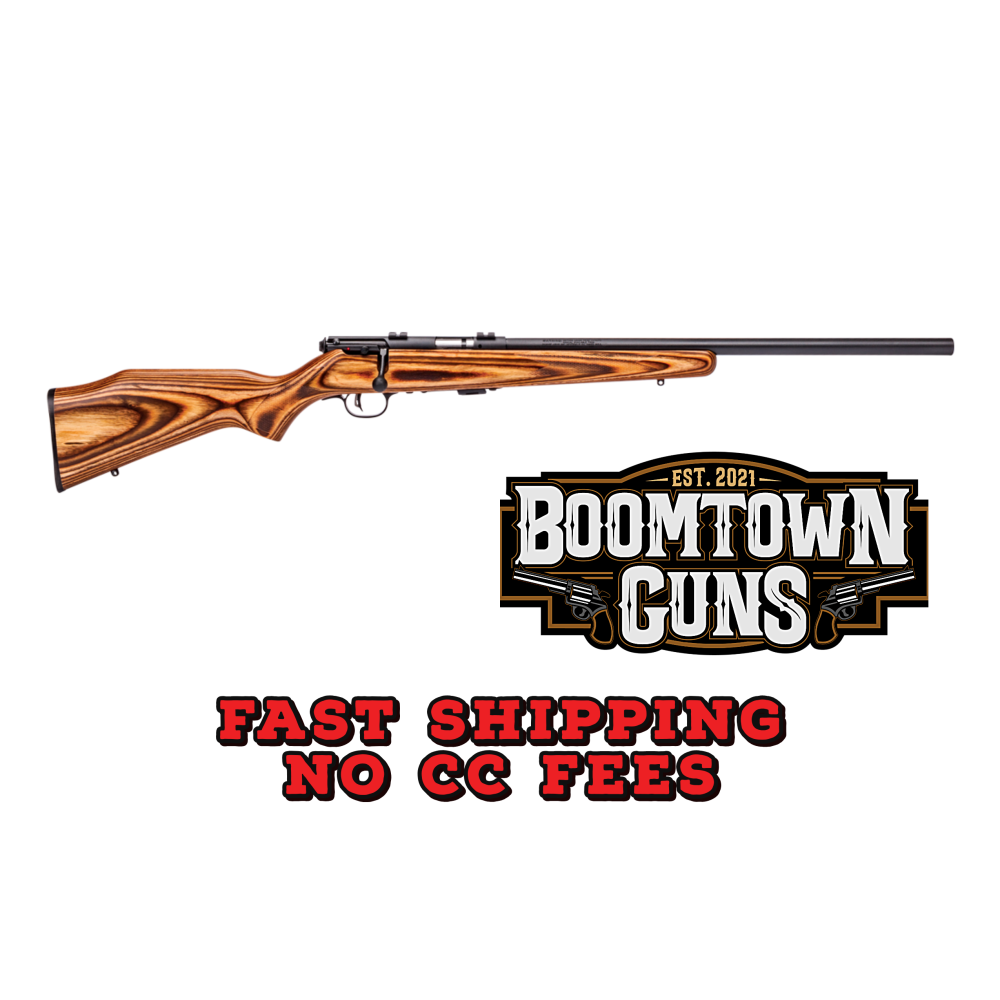 Savage Arms 25700 Mark II BV Full Size 22 LR 5+1 21 Matte Black Heavy Button Rifled Barrel, Matte Black Drilled & Tapped Carbon Steel Receiver, Satin Brown Fixed Laminate Stock, Right Hand