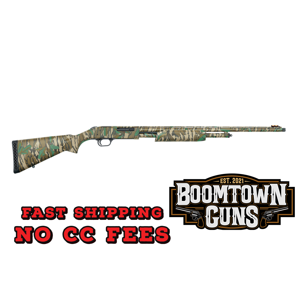 Mossberg 50107 500 Turkey Full Size 410 Gauge Pump 3 5+1 24 Mossy Oak Greenleaf Vent Rib Barrel, Mossy Oak Greenleaf Optic Ready Receiver, Fixed Mossy Oak Greenleaf Synthetic Stock, Right Hand