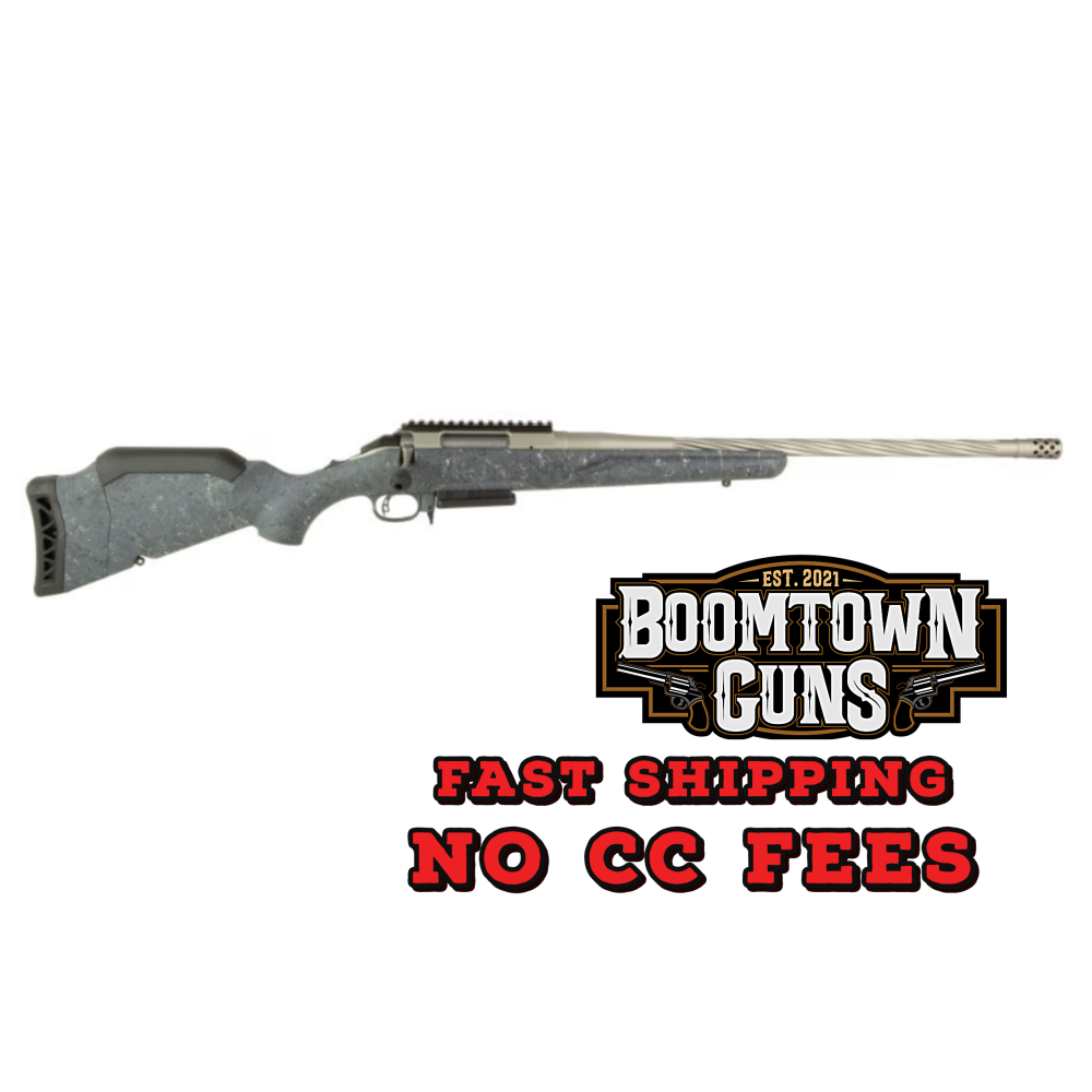 Ruger 46912 American Rifle Gen II Full Size 6mm Creedmoor 3+1  20 Cobalt Cerakote Threaded Barrel, Picatinny Rail Steel Receiver, Gray Splatter Adjustable Synthetic Stock