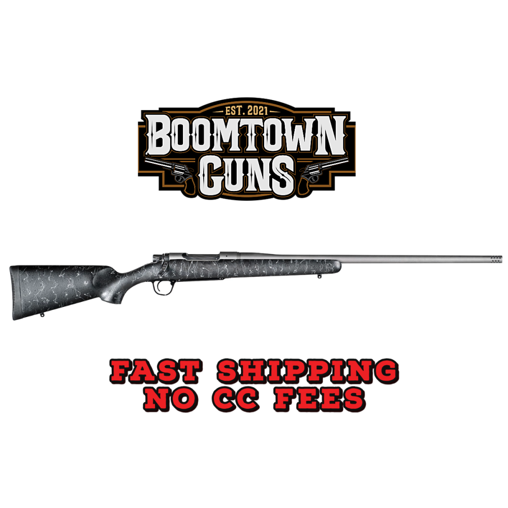 Christensen Arms CA10280214411 Mesa  300 Win Mag 3+1 24 Threaded Barrel, Tungsten Gray Cerakote, Black with Gray Webbing Stock