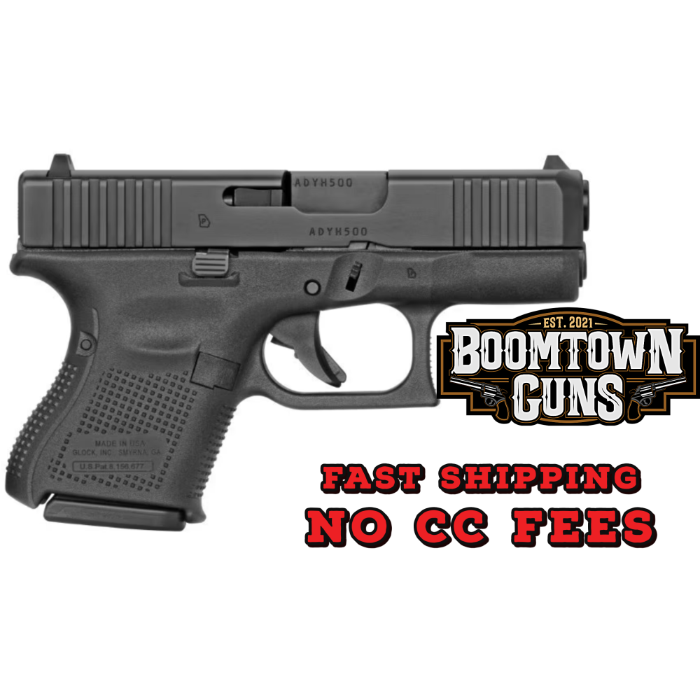 Glock UA265S201 G26 Gen5 Sub-Compact 9mm Luger 10+1 3.43 Black GMB Barrel, Black nDLC Serrated Slide, Black Polymer Frame, Black Textured w/Interchangeable Backstrap Grip, Ambidextrous, USA Made
