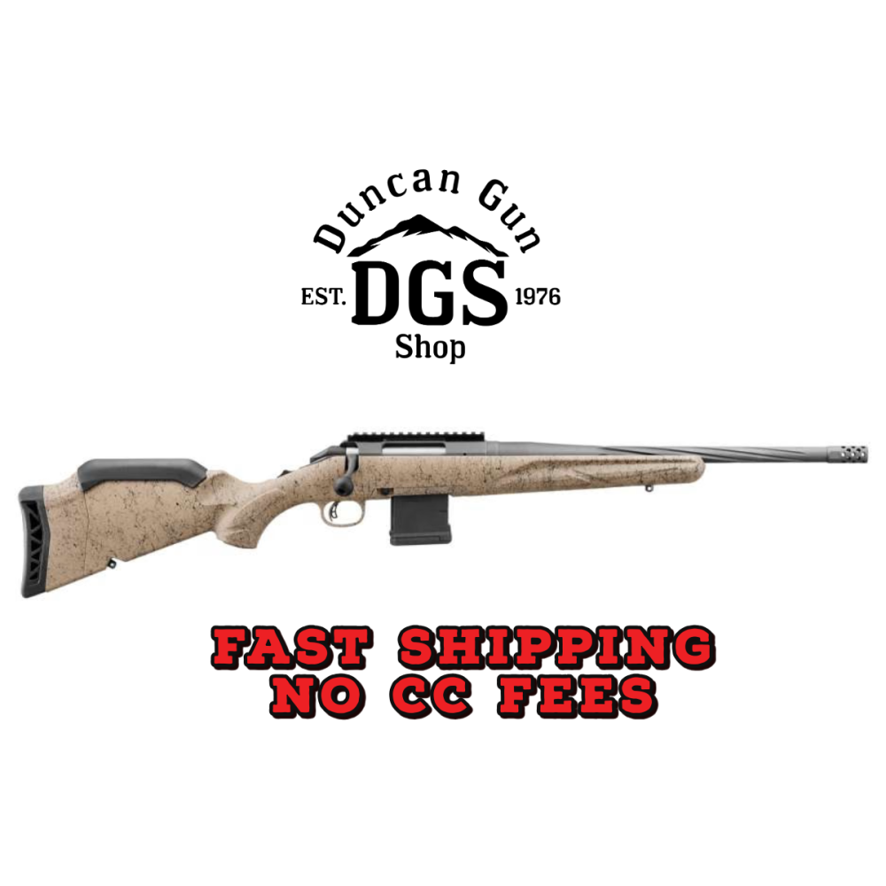 Ruger 46920 American Ranch Gen II 300 Blackout 10+1 16.10 Cobalt Cerakote Spiral Threaded Barrel, Picatinny Rail Steel Receiver, Flat Dark Earth Splatter Adjustable Synthetic Stock